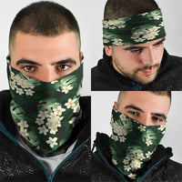 Green Tropical Hawaii Neck Gaiter Seamless Monstera Plumeria Hawaiian Pattern LT14 - Polynesian Pride