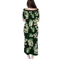 Green Tropical Hawaii Puletasi Seamless Monstera Plumeria Hawaiian Pattern LT14 - Polynesian Pride