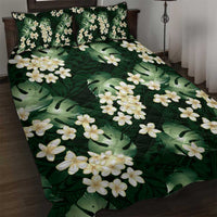 Green Tropical Hawaii Quilt Bed Set Seamless Monstera Plumeria Hawaiian Pattern LT14 Green - Polynesian Pride