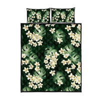 Green Tropical Hawaii Quilt Bed Set Seamless Monstera Plumeria Hawaiian Pattern LT14 - Polynesian Pride