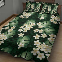 Green Tropical Hawaii Quilt Bed Set Seamless Monstera Plumeria Hawaiian Pattern LT14 - Polynesian Pride