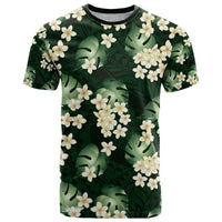 Green Tropical Hawaii T Shirt Seamless Monstera Plumeria Hawaiian Pattern LT14 Green - Polynesian Pride
