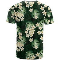 Green Tropical Hawaii T Shirt Seamless Monstera Plumeria Hawaiian Pattern LT14 - Polynesian Pride