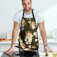 Gold Tropical Hawaii Apron Seamless Monstera Plumeria Hawaiian Pattern LT14 - Polynesian Pride