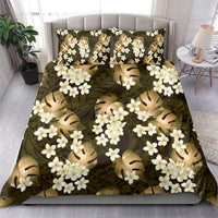 Gold Tropical Hawaii Bedding Set Seamless Monstera Plumeria Hawaiian Pattern LT14 - Polynesian Pride