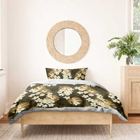 Gold Tropical Hawaii Bedding Set Seamless Monstera Plumeria Hawaiian Pattern LT14 - Polynesian Pride