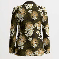 Gold Tropical Hawaii Blazer Seamless Monstera Plumeria Hawaiian Pattern LT14 - Polynesian Pride