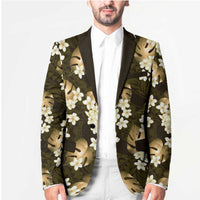 Gold Tropical Hawaii Blazer Seamless Monstera Plumeria Hawaiian Pattern LT14 - Polynesian Pride