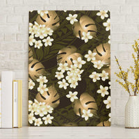 Gold Tropical Hawaii Canvas Wall Art Seamless Monstera Plumeria Hawaiian Pattern LT14 Without Frame Gold - Polynesian Pride
