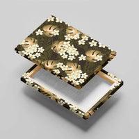 Gold Tropical Hawaii Canvas Wall Art Seamless Monstera Plumeria Hawaiian Pattern LT14 - Polynesian Pride