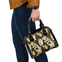 Gold Tropical Hawaii Shoulder Handbag Seamless Monstera Plumeria Hawaiian Pattern LT14 - Polynesian Pride