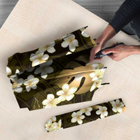 Gold Tropical Hawaii Umbrella Seamless Monstera Plumeria Hawaiian Pattern LT14 - Polynesian Pride