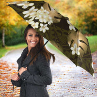 Gold Tropical Hawaii Umbrella Seamless Monstera Plumeria Hawaiian Pattern LT14 - Polynesian Pride
