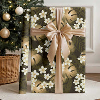 Gold Tropical Hawaii Wrapping Paper Seamless Monstera Plumeria Hawaiian Pattern LT14 - Polynesian Pride
