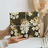 Gold Tropical Hawaii Wrapping Paper Seamless Monstera Plumeria Hawaiian Pattern LT14 - Polynesian Pride