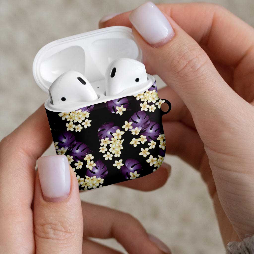 Purple Tropical Hawaii AirPods Case Seamless Monstera Plumeria Hawaiian Pattern LT14 - Polynesian Pride