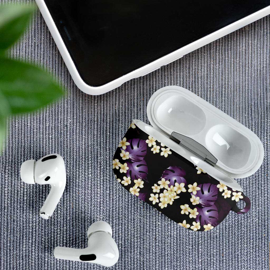 Purple Tropical Hawaii AirPods Case Seamless Monstera Plumeria Hawaiian Pattern LT14 - Polynesian Pride