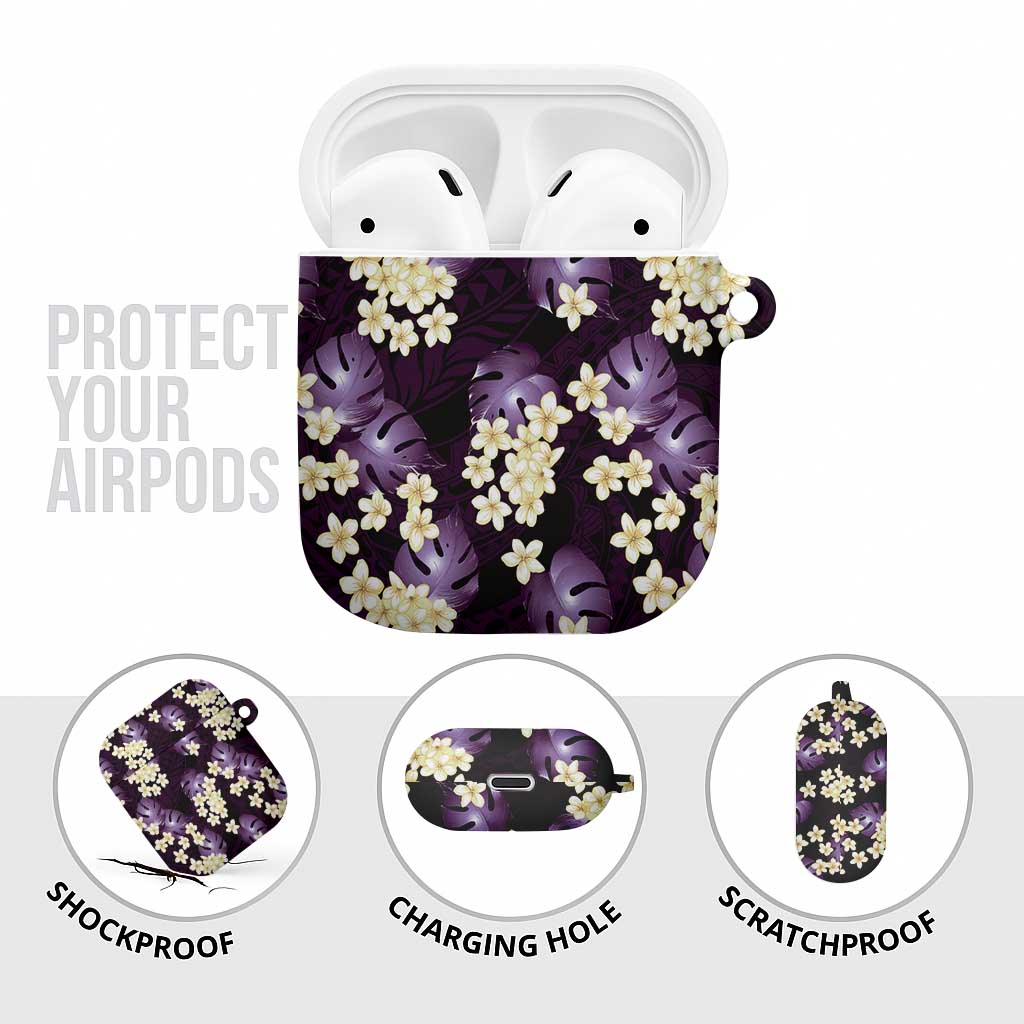 Purple Tropical Hawaii AirPods Case Seamless Monstera Plumeria Hawaiian Pattern LT14 - Polynesian Pride