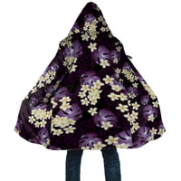 Purple Tropical Hawaii Cloak Seamless Monstera Plumeria Hawaiian Pattern LT14 Unisex Purple - Polynesian Pride