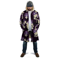 Purple Tropical Hawaii Cloak Seamless Monstera Plumeria Hawaiian Pattern LT14 - Polynesian Pride