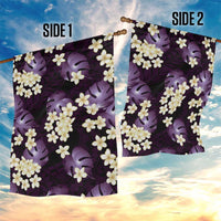 Purple Tropical Hawaii Garden Flag Seamless Monstera Plumeria Hawaiian Pattern LT14 - Polynesian Pride