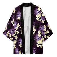 Purple Tropical Hawaii Kimono Seamless Monstera Plumeria Hawaiian Pattern LT14 Unisex Purple - Polynesian Pride