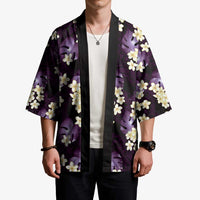 Purple Tropical Hawaii Kimono Seamless Monstera Plumeria Hawaiian Pattern LT14 - Polynesian Pride