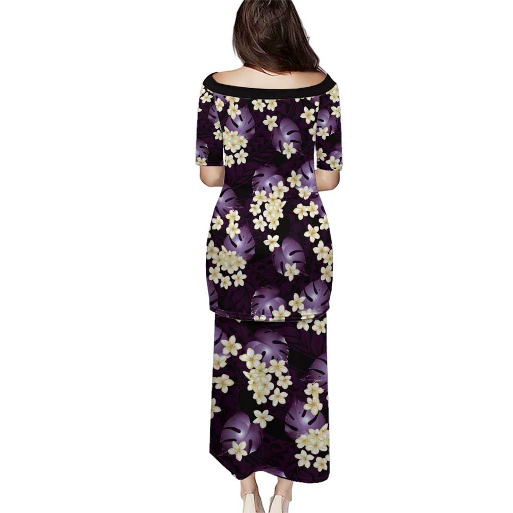 Purple Tropical Hawaii Puletasi Seamless Monstera Plumeria Hawaiian Pattern LT14 - Polynesian Pride