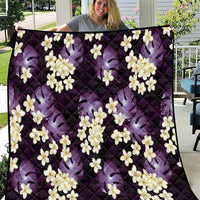 Purple Tropical Hawaii Quilt Seamless Monstera Plumeria Hawaiian Pattern LT14 Purple - Polynesian Pride