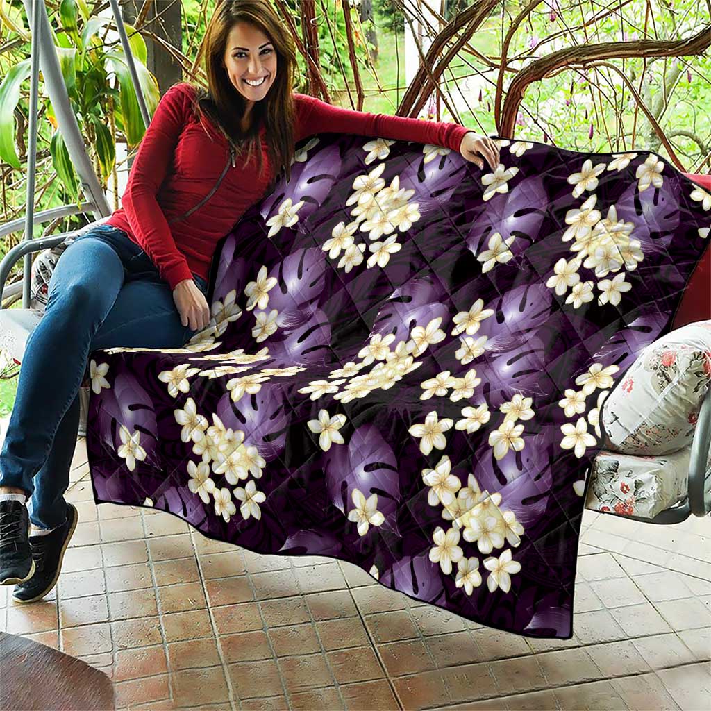 Purple Tropical Hawaii Quilt Seamless Monstera Plumeria Hawaiian Pattern LT14 - Polynesian Pride