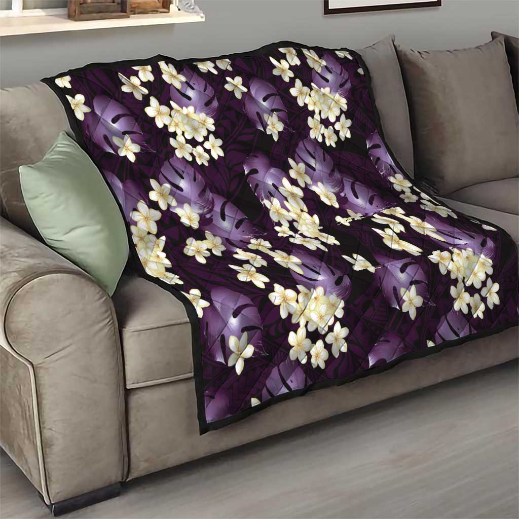 Purple Tropical Hawaii Quilt Seamless Monstera Plumeria Hawaiian Pattern LT14 - Polynesian Pride