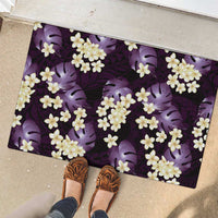 Purple Tropical Hawaii Rubber Doormat Seamless Monstera Plumeria Hawaiian Pattern LT14 - Polynesian Pride