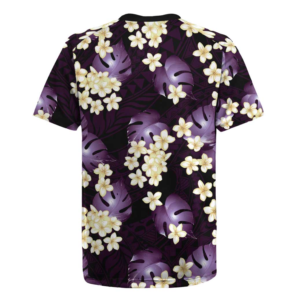 Purple Tropical Hawaii Rugby Jersey Seamless Monstera Plumeria Hawaiian Pattern LT14 - Polynesian Pride