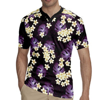 Purple Tropical Hawaii Rugby Jersey Seamless Monstera Plumeria Hawaiian Pattern LT14 - Polynesian Pride