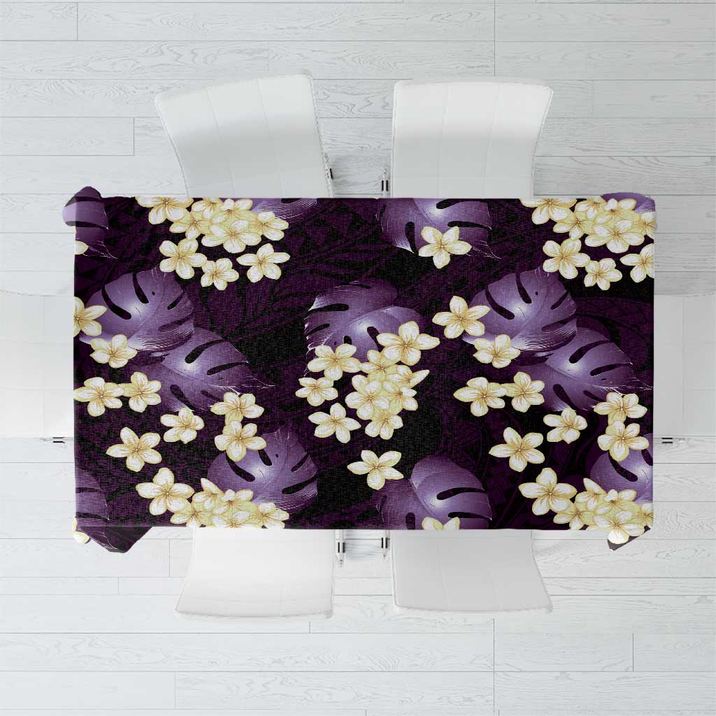 Purple Tropical Hawaii Tablecloth Seamless Monstera Plumeria Hawaiian Pattern LT14 Purple - Polynesian Pride