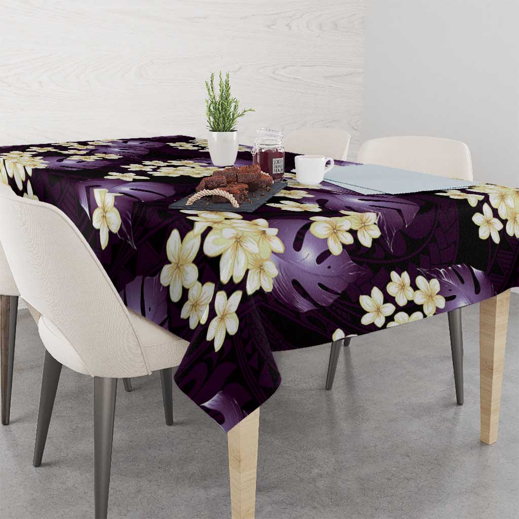 Purple Tropical Hawaii Tablecloth Seamless Monstera Plumeria Hawaiian Pattern LT14 - Polynesian Pride