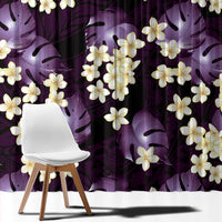 Purple Tropical Hawaii Window Curtain Seamless Monstera Plumeria Hawaiian Pattern LT14 - Polynesian Pride
