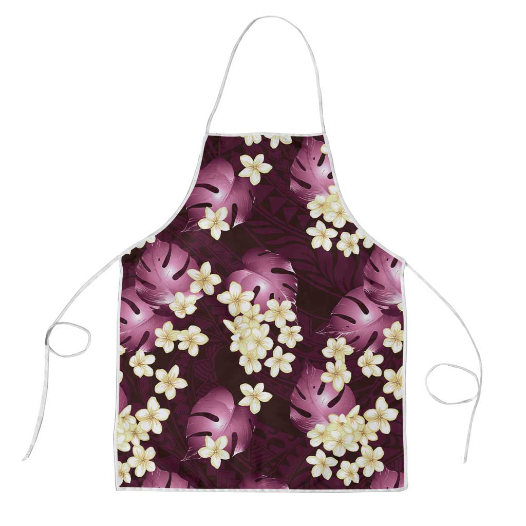 Pink Tropical Hawaii Apron Seamless Monstera Plumeria Hawaiian Pattern LT14 Pink - Polynesian Pride