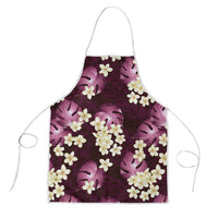 Pink Tropical Hawaii Apron Seamless Monstera Plumeria Hawaiian Pattern LT14 Pink - Polynesian Pride
