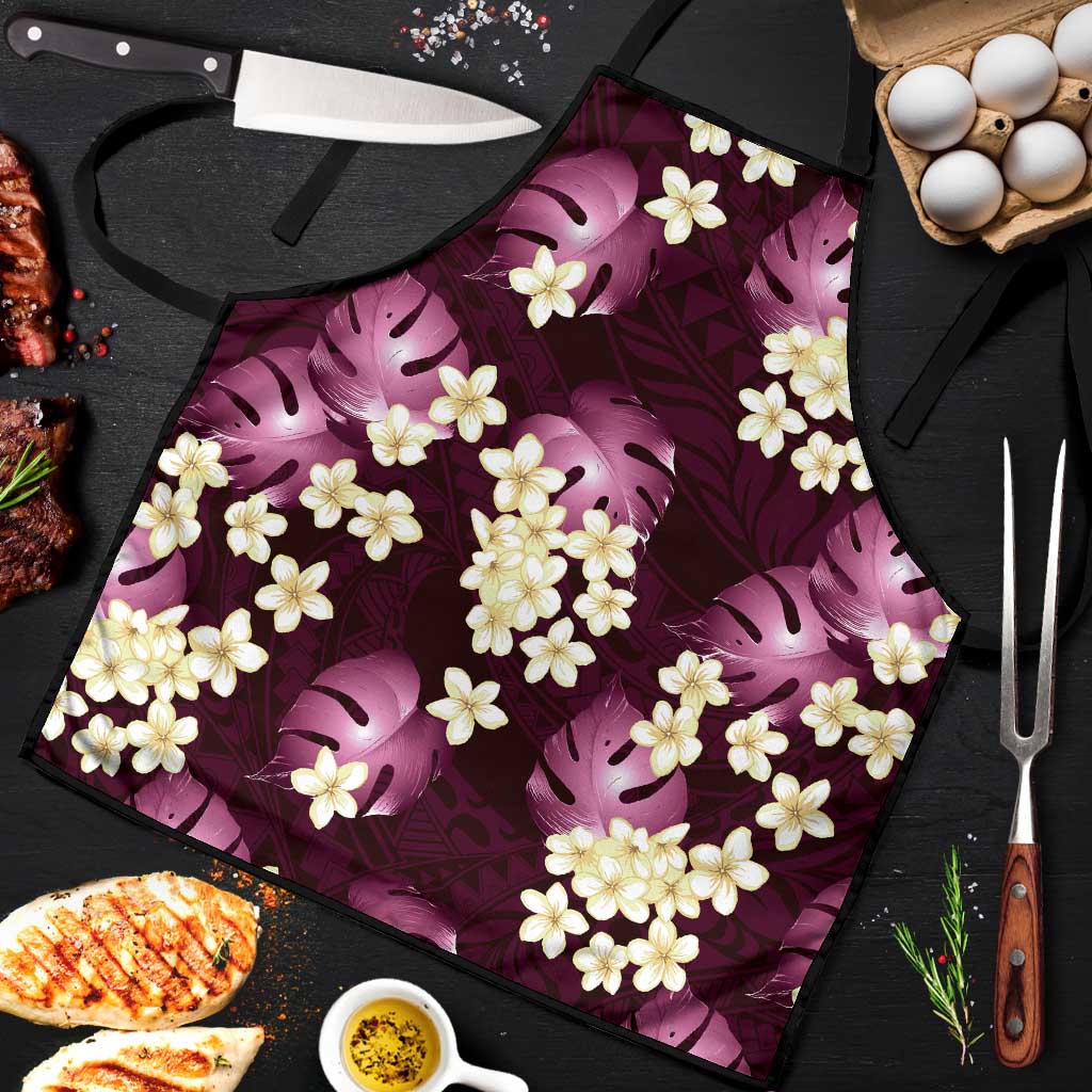Pink Tropical Hawaii Apron Seamless Monstera Plumeria Hawaiian Pattern LT14 Pink - Polynesian Pride