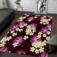 Pink Tropical Hawaii Area Rug Seamless Monstera Plumeria Hawaiian Pattern LT14 Pink - Polynesian Pride