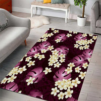 Pink Tropical Hawaii Area Rug Seamless Monstera Plumeria Hawaiian Pattern LT14 - Polynesian Pride