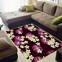 Pink Tropical Hawaii Area Rug Seamless Monstera Plumeria Hawaiian Pattern LT14 - Polynesian Pride
