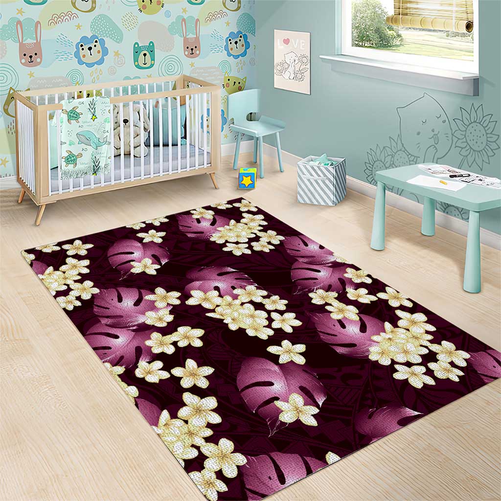 Pink Tropical Hawaii Area Rug Seamless Monstera Plumeria Hawaiian Pattern LT14 - Polynesian Pride