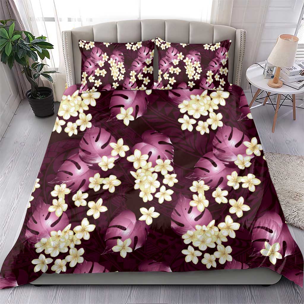 Pink Tropical Hawaii Bedding Set Seamless Monstera Plumeria Hawaiian Pattern LT14 - Polynesian Pride