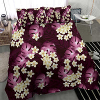 Pink Tropical Hawaii Bedding Set Seamless Monstera Plumeria Hawaiian Pattern LT14 - Polynesian Pride