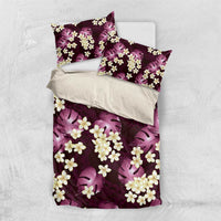 Pink Tropical Hawaii Bedding Set Seamless Monstera Plumeria Hawaiian Pattern LT14 US Twin 172cm x 218cm Pink - Polynesian Pride