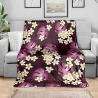 Pink Tropical Hawaii Blanket Seamless Monstera Plumeria Hawaiian Pattern LT14 - Polynesian Pride
