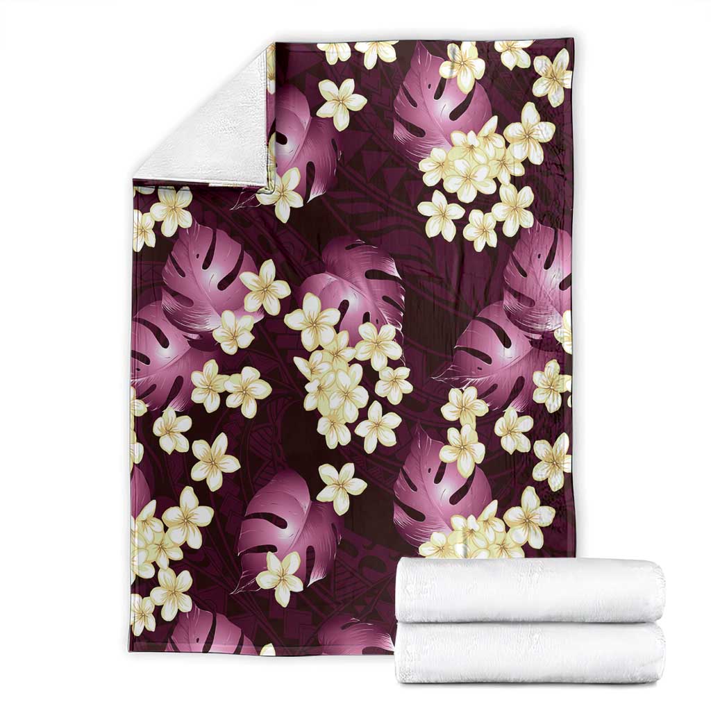 Pink Tropical Hawaii Blanket Seamless Monstera Plumeria Hawaiian Pattern LT14 - Polynesian Pride