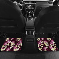 Pink Tropical Hawaii Car Mats Seamless Monstera Plumeria Hawaiian Pattern LT14 Set 2pcs - Back Pink - Polynesian Pride